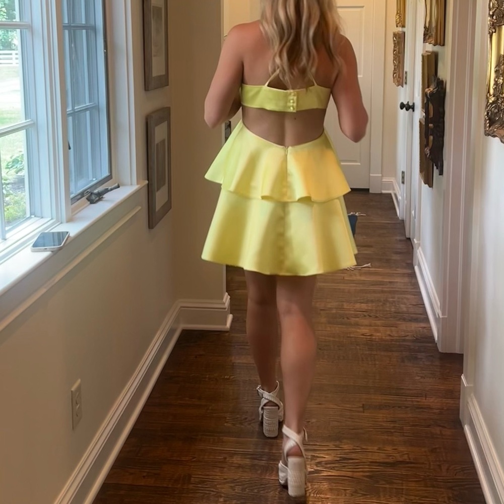 Zara Yellow Backless Dress